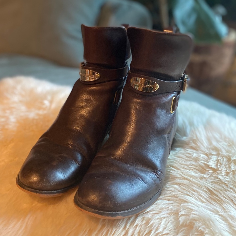 Michael Kors brown leather boots